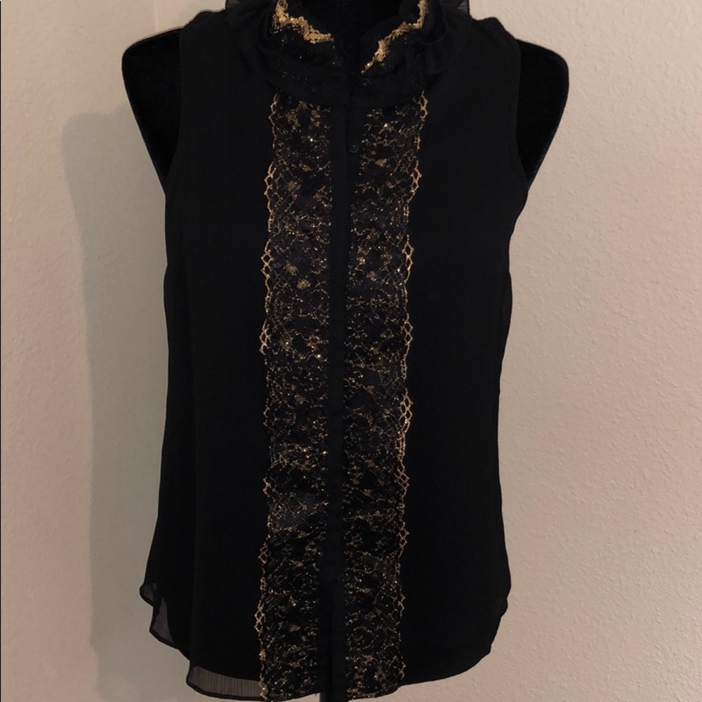 Jennifer Lopez Black Snap Blouse